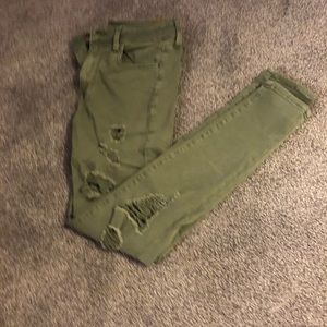 Army green  distressed American eagle jeans